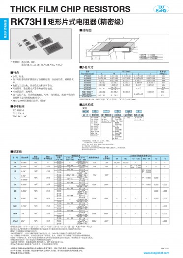 KOA电阻-RK73H