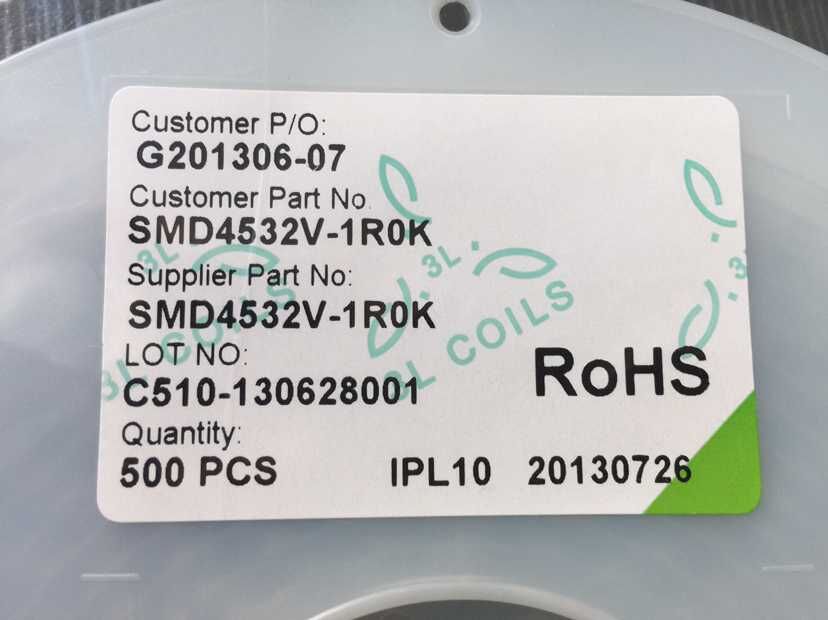 三礼电子  SMD4532V-1R0K   贴片电感 电感值 1μH 直流电阻 0.5Ω